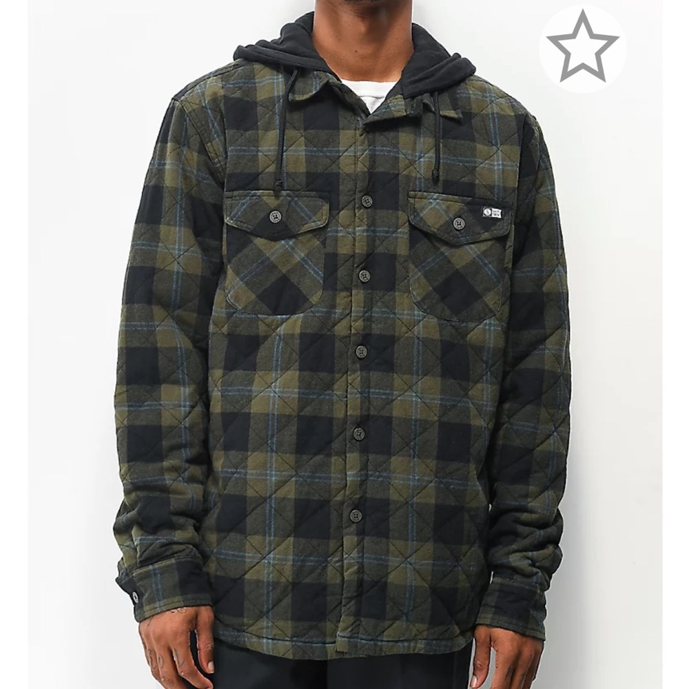 Salty crew button up flannel jacket
